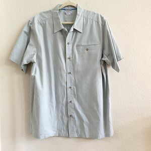 Columbia Sportswear‎ Button Up Cotton Utility Shirt Size L Light Green Color